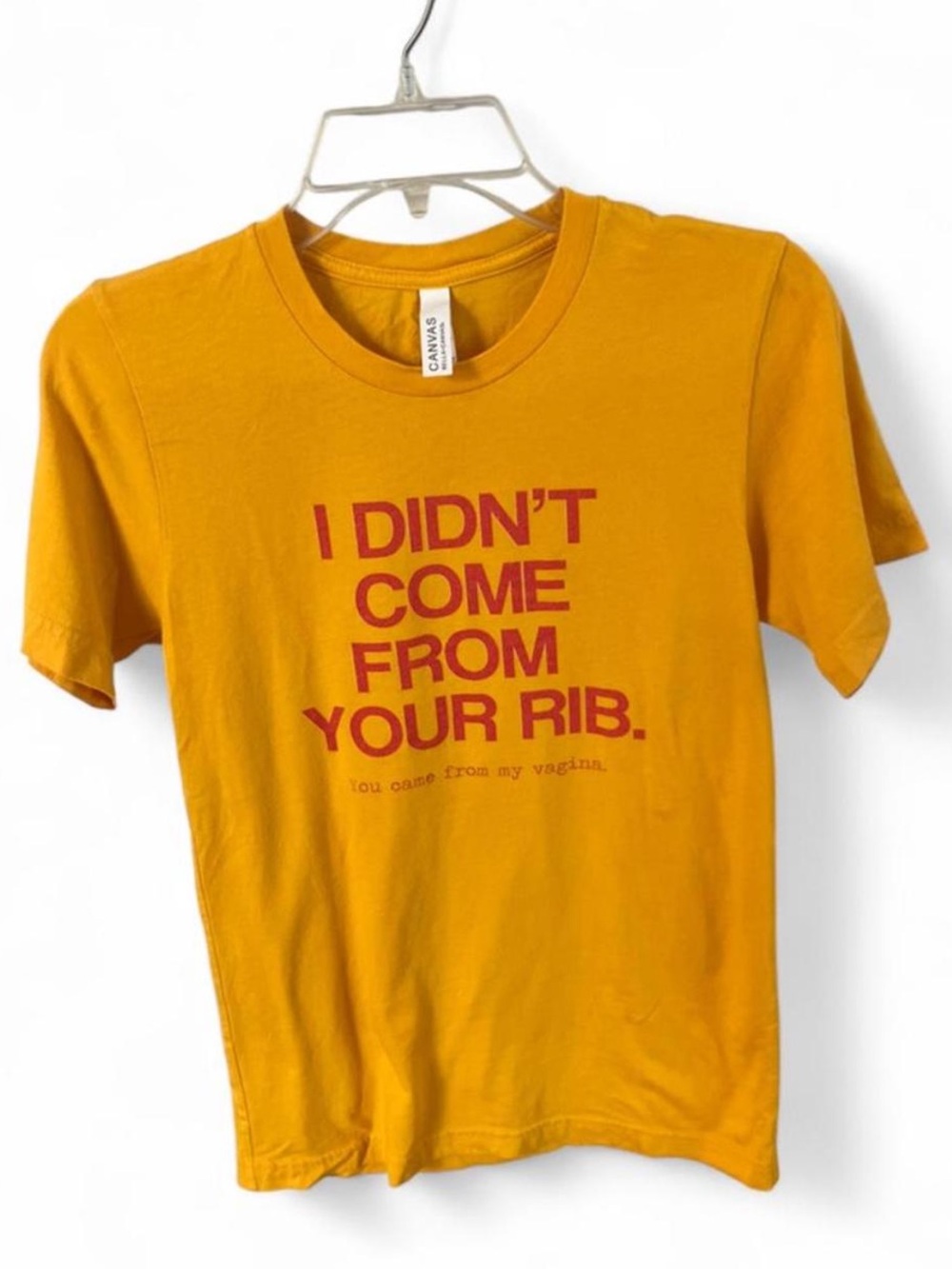 Bella Canvas Mustard Yellow Tee with Red Statement Graphic